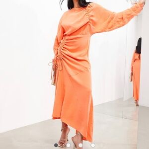 ASOS Ruched Long Sleeve Maxi Dress